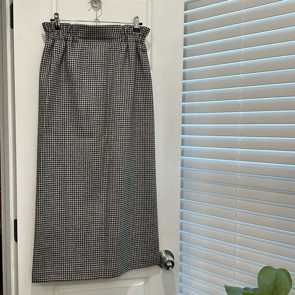 Vintage Lord & Taylor Houndstooth Wool Pencil Skirt